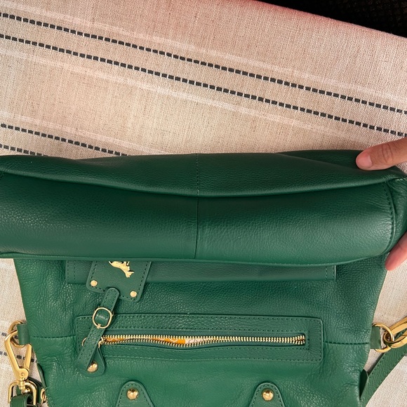 Emma Fox Green Leather Purse With Removable Shoulder Strap - Picture 10 of 14